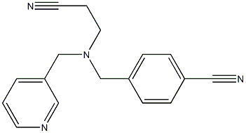 4-{[(2-cyanoethyl)(pyridin-3-ylmethyl)amino]methyl}benzonitrile Struktur