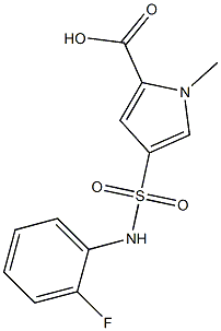 4-{[(2-fluorophenyl)amino]sulfonyl}-1-methyl-1H-pyrrole-2-carboxylic acid Struktur