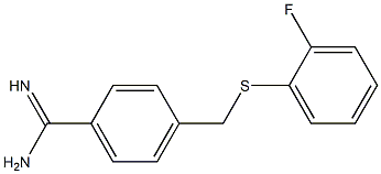 4-{[(2-fluorophenyl)sulfanyl]methyl}benzene-1-carboximidamide Struktur