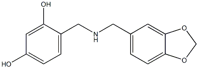 4-{[(2H-1,3-benzodioxol-5-ylmethyl)amino]methyl}benzene-1,3-diol Struktur