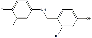 4-{[(3,4-difluorophenyl)amino]methyl}benzene-1,3-diol Struktur