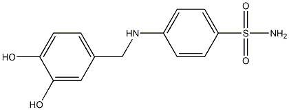 4-{[(3,4-dihydroxyphenyl)methyl]amino}benzene-1-sulfonamide Struktur