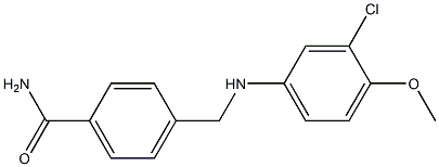 4-{[(3-chloro-4-methoxyphenyl)amino]methyl}benzamide Struktur