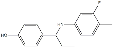 4-{1-[(3-fluoro-4-methylphenyl)amino]propyl}phenol Struktur