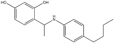 4-{1-[(4-butylphenyl)amino]ethyl}benzene-1,3-diol Struktur