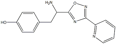 4-{2-amino-2-[3-(pyridin-2-yl)-1,2,4-oxadiazol-5-yl]ethyl}phenol Struktur