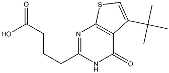 4-{5-tert-butyl-4-oxo-3H,4H-thieno[2,3-d]pyrimidin-2-yl}butanoic acid Struktur