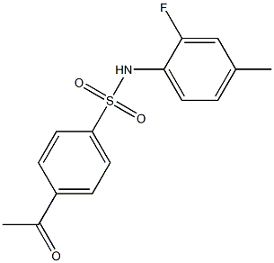 4-acetyl-N-(2-fluoro-4-methylphenyl)benzene-1-sulfonamide Struktur