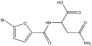 4-amino-2-[(5-bromo-2-furoyl)amino]-4-oxobutanoic acid Struktur