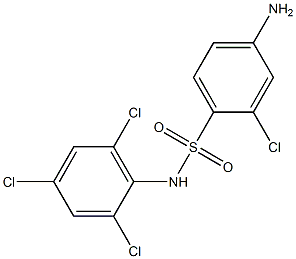 4-amino-2-chloro-N-(2,4,6-trichlorophenyl)benzene-1-sulfonamide Struktur