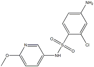 4-amino-2-chloro-N-(6-methoxypyridin-3-yl)benzene-1-sulfonamide Struktur