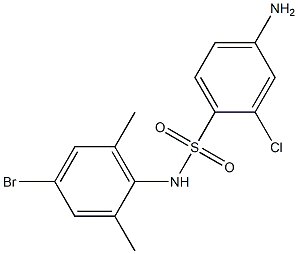 4-amino-N-(4-bromo-2,6-dimethylphenyl)-2-chlorobenzene-1-sulfonamide Struktur