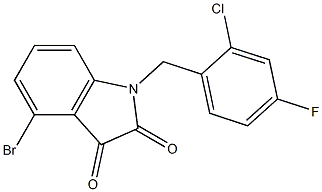 4-bromo-1-[(2-chloro-4-fluorophenyl)methyl]-2,3-dihydro-1H-indole-2,3-dione Struktur