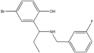 4-bromo-2-(1-{[(3-fluorophenyl)methyl]amino}propyl)phenol Struktur