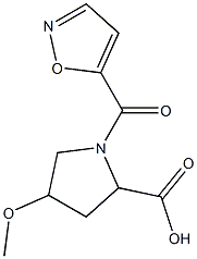 4-methoxy-1-(1,2-oxazol-5-ylcarbonyl)pyrrolidine-2-carboxylic acid Struktur