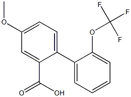 4-methoxy-2'-(trifluoromethoxy)-1,1'-biphenyl-2-carboxylic acid Struktur