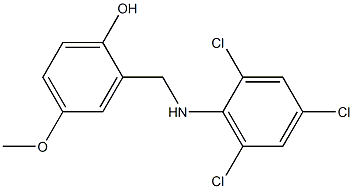 4-methoxy-2-{[(2,4,6-trichlorophenyl)amino]methyl}phenol Struktur