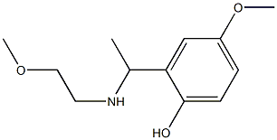 4-methoxy-2-{1-[(2-methoxyethyl)amino]ethyl}phenol Struktur