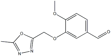 4-methoxy-3-[(5-methyl-1,3,4-oxadiazol-2-yl)methoxy]benzaldehyde Struktur