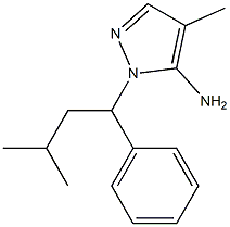 4-methyl-1-(3-methyl-1-phenylbutyl)-1H-pyrazol-5-amine Struktur