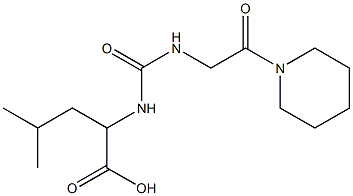 4-methyl-2-({[2-oxo-2-(piperidin-1-yl)ethyl]carbamoyl}amino)pentanoic acid Struktur