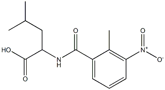 4-methyl-2-[(2-methyl-3-nitrophenyl)formamido]pentanoic acid Struktur