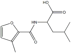 4-methyl-2-[(3-methyl-2-furoyl)amino]pentanoic acid Struktur