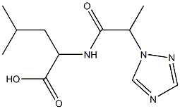 4-methyl-2-[2-(1H-1,2,4-triazol-1-yl)propanamido]pentanoic acid Struktur