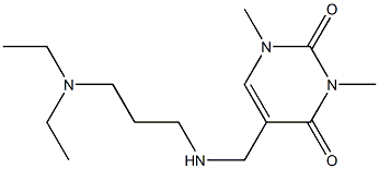 5-({[3-(diethylamino)propyl]amino}methyl)-1,3-dimethyl-1,2,3,4-tetrahydropyrimidine-2,4-dione Struktur