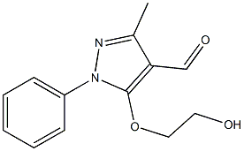 5-(2-hydroxyethoxy)-3-methyl-1-phenyl-1H-pyrazole-4-carbaldehyde Struktur