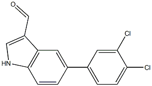 5-(3,4-dichlorophenyl)-1H-indole-3-carbaldehyde Struktur