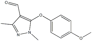 5-(4-methoxyphenoxy)-1,3-dimethyl-1H-pyrazole-4-carbaldehyde Struktur