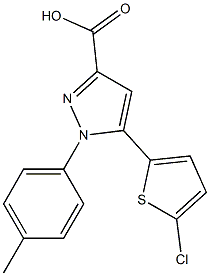 5-(5-chlorothiophen-2-yl)-1-(4-methylphenyl)-1H-pyrazole-3-carboxylic acid Struktur