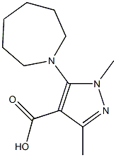 5-(azepan-1-yl)-1,3-dimethyl-1H-pyrazole-4-carboxylic acid Struktur