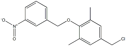 5-(chloromethyl)-1,3-dimethyl-2-[(3-nitrophenyl)methoxy]benzene Struktur