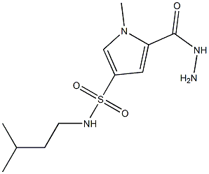 5-(hydrazinocarbonyl)-1-methyl-N-(3-methylbutyl)-1H-pyrrole-3-sulfonamide Struktur