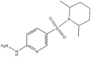 5-[(2,6-dimethylpiperidine-1-)sulfonyl]-2-hydrazinylpyridine Struktur