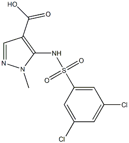 5-[(3,5-dichlorobenzene)sulfonamido]-1-methyl-1H-pyrazole-4-carboxylic acid Struktur