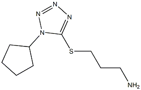 5-[(3-aminopropyl)sulfanyl]-1-cyclopentyl-1H-1,2,3,4-tetrazole Struktur