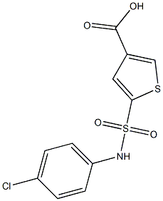 5-[(4-chlorophenyl)sulfamoyl]thiophene-3-carboxylic acid Struktur