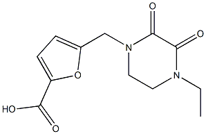 5-[(4-ethyl-2,3-dioxopiperazin-1-yl)methyl]-2-furoic acid Struktur