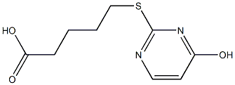 5-[(4-hydroxypyrimidin-2-yl)sulfanyl]pentanoic acid Struktur