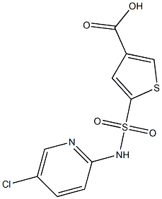 5-[(5-chloropyridin-2-yl)sulfamoyl]thiophene-3-carboxylic acid Struktur