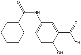 5-[(cyclohex-3-en-1-ylcarbonyl)amino]-2-hydroxybenzoic acid Struktur