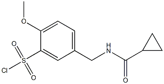 5-[(cyclopropylformamido)methyl]-2-methoxybenzene-1-sulfonyl chloride Struktur