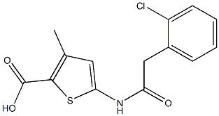 5-[2-(2-chlorophenyl)acetamido]-3-methylthiophene-2-carboxylic acid Struktur