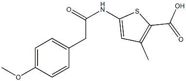 5-[2-(4-methoxyphenyl)acetamido]-3-methylthiophene-2-carboxylic acid Struktur