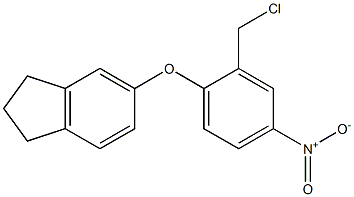 5-[2-(chloromethyl)-4-nitrophenoxy]-2,3-dihydro-1H-indene Struktur