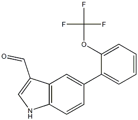 5-[2-(trifluoromethoxy)phenyl]-1H-indole-3-carbaldehyde Struktur