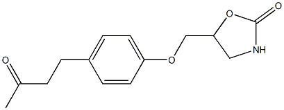 5-[4-(3-oxobutyl)phenoxymethyl]-1,3-oxazolidin-2-one Struktur